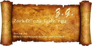 Zorkóczy György névjegykártya